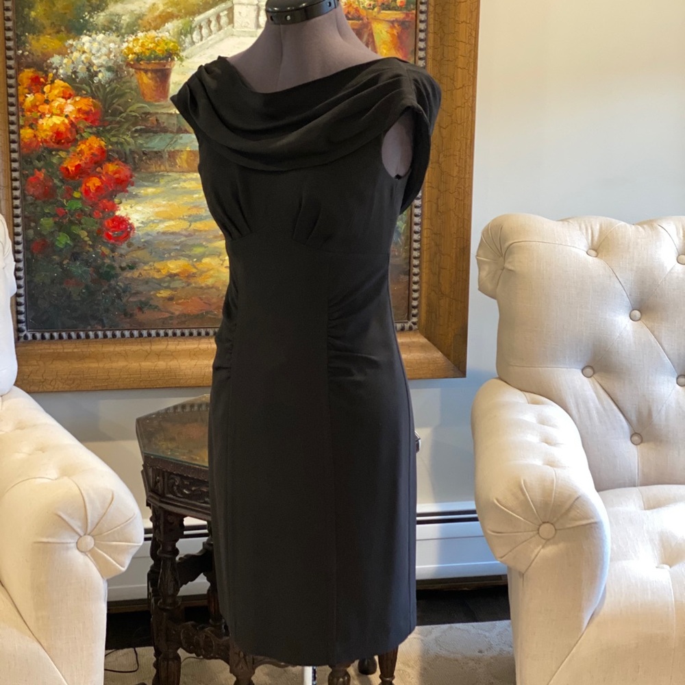 Nanette Lepore little black dress w/shawl draping.